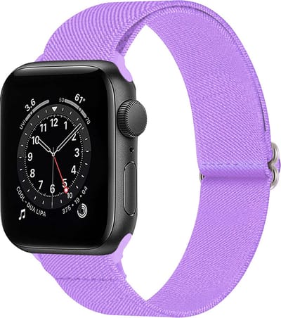 Bandje Geschikt Voor Apple Watch Bandje 42/44/45/46 mm Nylon Polsband Met Gesp - Horloge Bandje Geschikt Voor Apple Watch 1-11 / SE - 42/44/45/46 mm Bandje Stof - Lila