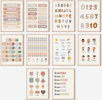 10 educatieve posters - 30x40 cm / A3 formaat - informatieve posters - Nederlandstalig - School posters - Klaslokaal posters