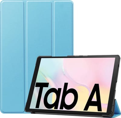 Hoes - Geschikt voor Samsung Galaxy Tab A7 (2020) - Dun & Stevig - Trifold Bookcase - Hard Cover - Hardcover Book Case - Tablet Hoesje - Lichtblauw