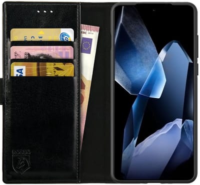 Rosso Element Geschikt voor OnePlus 13R | Wallet Book Case | Portemonnee Hoesje | 3 Pasjes | Magneetsluiting | Stand Functie | Zwart