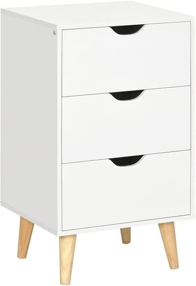 HOMCOM Nachtkastje - Spaanplaat - 40x35x68,5cm - Wit