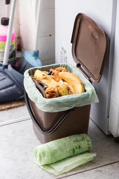 Keuken Caddy - Afvalbakje Compost - Keukenafval Verzamelen - Nauwsluitend Deksel - 5 Liter - Bruin