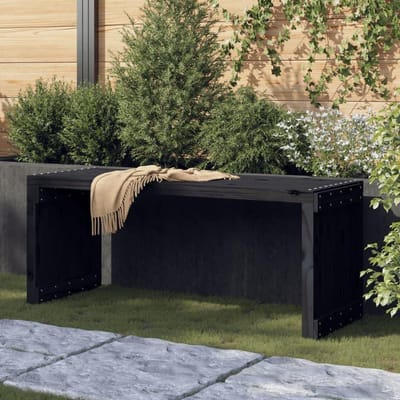 Tuinbank Verstelbaar - Bankje Buiten - Genieten van de Zon - Massief Grenenhout - 2125 cm - Zwart