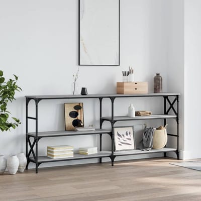 vidaXL - Wandtafel - 180x29x76,5 - cm - bewerkt - hout - grijs - sonoma - eikenkleurig
