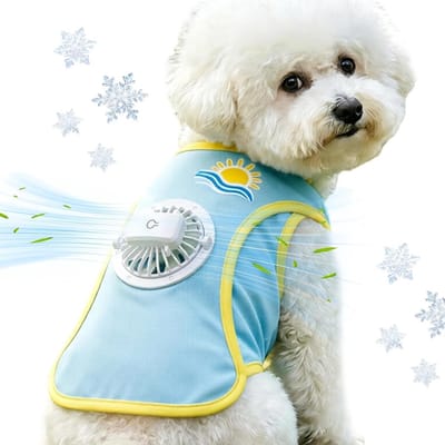 Honden Koelvest - Hondenkoelshirt Ventilator - Huisdier Koel Houden - 3 Snelheden Ventilator - Maat M - Blauw