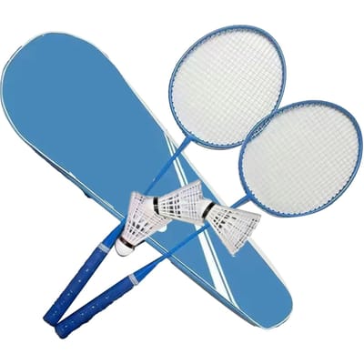 2PCS Badminton Rackets Set for Outdoor Backyard Games Lightweight Badminton Rackets with white
