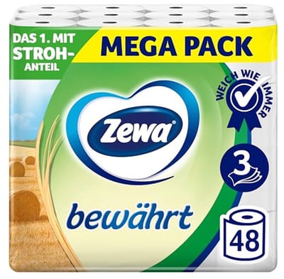 Extra absorberend toiletpapier met stro, 3 x 16 rollen - hoogwaardig en duurzaam