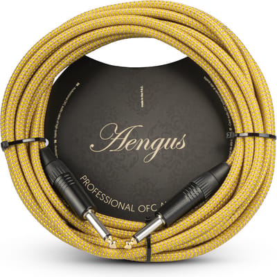 Áengus Gold Tweed Gitaarkabel Instrumentkabel - 6.35mm mono jack plug recht/recht - 6 meter