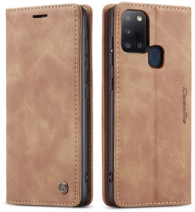 CaseMe Book Case - Geschikt voor Samsung Galaxy A21s Hoesje - Bruin