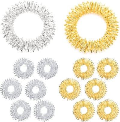 Acupressuur Ringen voor Vinger- en Teemassage, Verlicht Stress en Spanning, Set van 14 Stuks