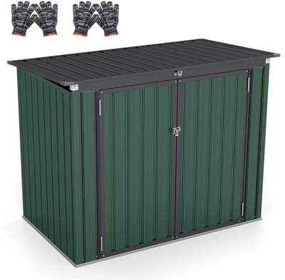 Kliko ombouw - UV-bestendig - Container - Berging - 2 Afvalbakken - Kunststof - Weerbestendig - Groen