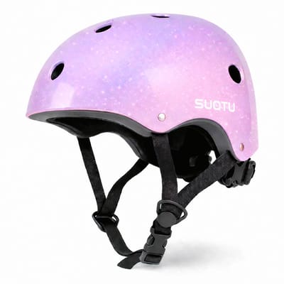 Suotu Kinderhelm - Verstelbare Fietshelm & Skatehelm - Voor Fietsen, Steppen, Skateboarden & BMX - Maat M - Paars