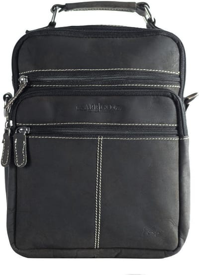 Schoudertas Heren Crossbody Tas Heren en Dames Zwart Leer van Arrigo
