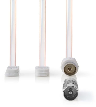Nedis Coaxkabel - IEC (Coax) Male - Open - Vernikkeld - 50 Ohm - Onafgeschermd - 1.90 m - Plat - PVC - Wit - Doos