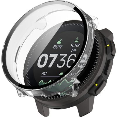 Strap-it Hard case hoesje met gehard glas - bescherming met ingebouwde screenprotector - geschikt voor Suunto Vertical (transparant)