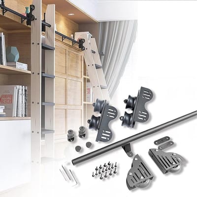 Ladder Glijrail Kit - Mobiele Ladderonderdelen - Ruimte Optimalisatie - Verstelbaar Ontwerp - 500cm Lengte - Zwart