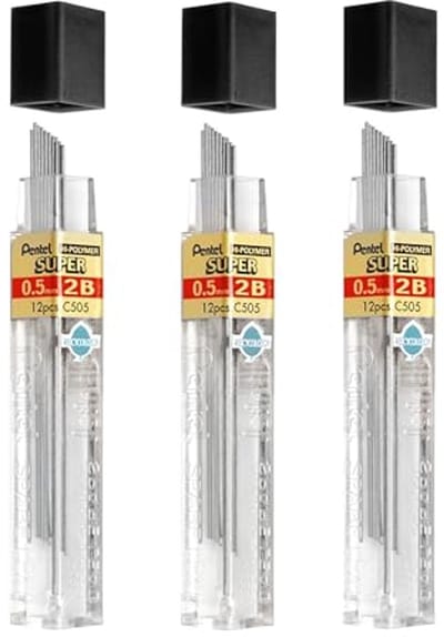 0,5 mm 2B Schaduw Hardheid Potlood Refill - Reserve Leads voor Automatische & Mechanische Potloden