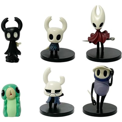 6 pièces/set Figurine d'action Hollow Knight Poupée en PVC Jeu Anime Modèle de Collection Jouets No Box black