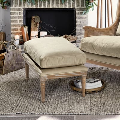 LOBERON Hocker Greenbrier antiekbruin/beige