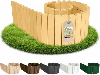 Floranica Flexibele Palissade Borderrand Gazonrand Perkrand 10 cm x 200 cm Natuurlijk Bloembedrand hout geïmpregneerd