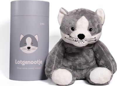 Lotgenootje Verzwaringsknuffel Kat - 45cm/2kg - Verzwaarde Knuffel - Weighted Stuffed Animal - Voor kinderen & volwassenen - Sensorisch Speelgoed - Zware Knuffel Anxiety - Plushie