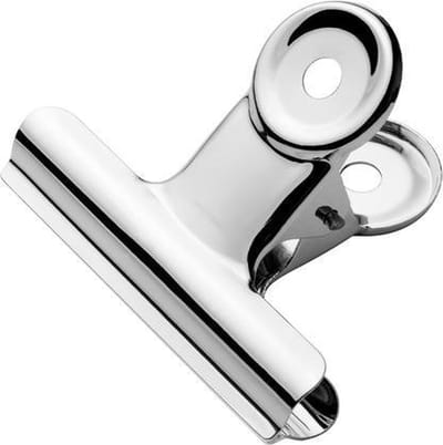 Westcott bulldog klem - 64,8x15mm - metaal - zilver - 10 stuks - papierklem - AC-E10904
