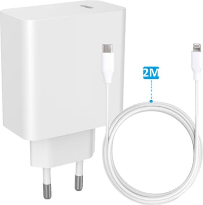 45w usb C adapter geschikt voor iPhone / iPad / iPod - Lightning naar usb C kabel 2m - Oplader geschikt voor iPhone
