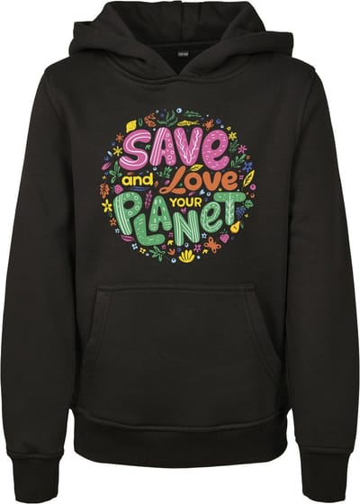 Mister Tee - Save And Love Kinder hoodie/trui - Kids 122 - Zwart