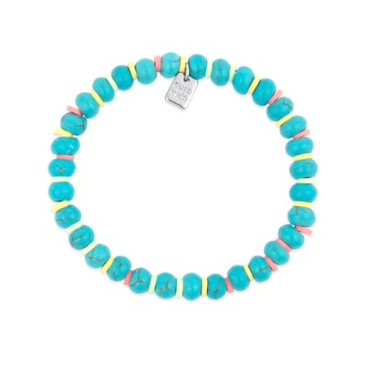 Pura Vida- Toska Vinyl Disc Armband- kralen - turkoise
