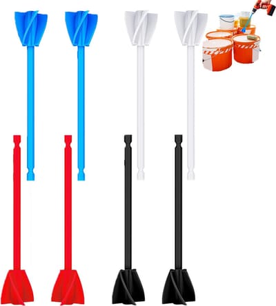 8 stuks - Verfmengstaaf - Lijmmixer - Verf- en harsmengpeddel - Rood + Zwart + Wit + Blauw - Epoxyharsmixeropzetstuk - Herbruikbare verfmixer - Spiraalvormige verfmixer voor boorbits