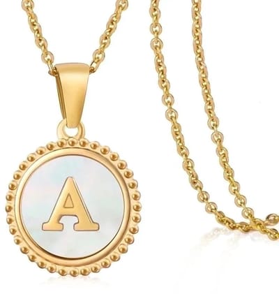 Aramat Jewels - Rvs sieraden -ketting met initiaal en schelp -letter K | |1,5mm | Staal | Volwassenen | Verkleurd niet