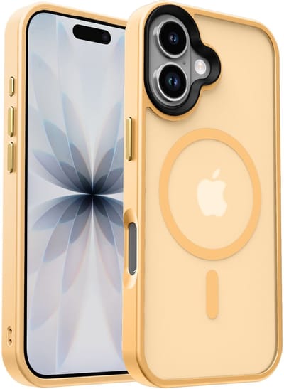 Hoesje Geschikt voor iPhone 17 - Compatibel met MagSafe / Qi2 - Matte Beschermhoes - Back Cover met Magneet - Oranje