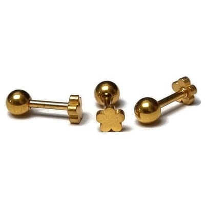 Aramat Jewels | Piercings | Bloem Helixpiercing - Chirurgisch Staal Goudkleur | | | |6mm | Staal | Volwassenen | Verkleurd niet