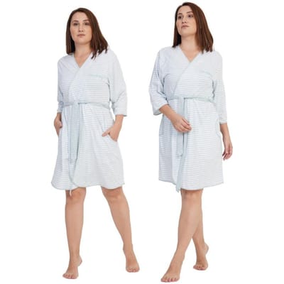 Robe de chambre en coton à nouer pour femme avec poches Confortable 6XL Vienetta