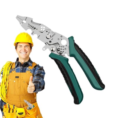 Draadstripper Tang - Multifunctioneel Gereedschap - Elektrische Werkzaamheden - Ergonomische Antislip Grip - 18.3 x 6.8 x 2.2 cm - Zwart