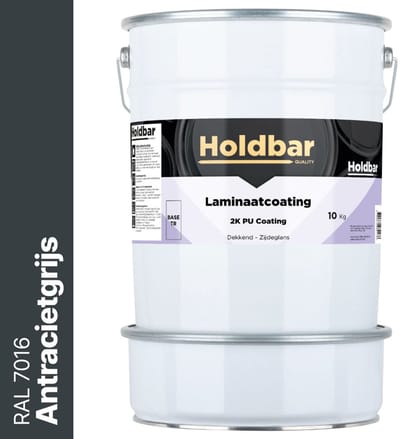 Holdbar Laminaatcoating Antracietgrijs (RAL 7016) 10 Kg - Laminaat Verf - Vloerverf - Alle Kleuren - Krasvast - UV-bestendig - Vergeelt niet - Gemakkelijk Schoonmaken - 2 Componenten