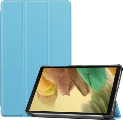 Hoes - Geschikt voor Samsung Galaxy Tab A7 Lite - Dun & Stevig - Trifold Bookcase - Hard Cover - Hardcover Book Case - Tablet Hoesje - Lichtblauw