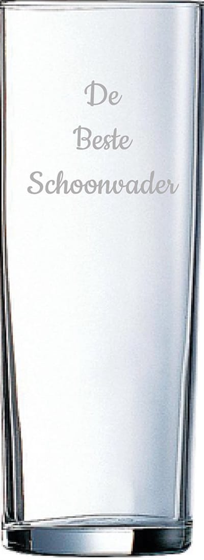Gegraveerde longdrinkglas 31cl De Beste Schoonvader