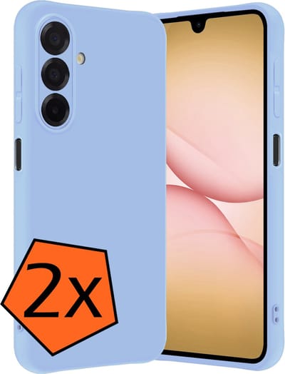 Hoes - 2 Stuks - Geschikt voor Samsung Galaxy A17 - Sterk & Shockproof - Case Siliconen - Back Cover - Telefoon Hoes - Lichtblauw