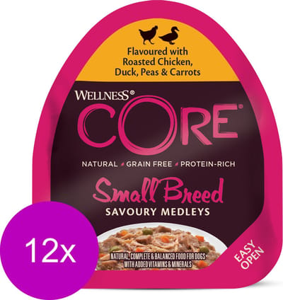 Wellness Core Small Breed Savoury Medleys 85 g - Hondenvoer - 12 x Kip&Eend