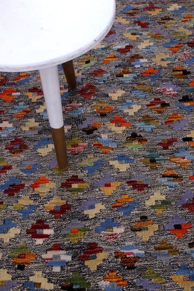 Kleurrijk Tapijt Laagpolig Handgeweven Wollen Vloerkleed - Koho Afghan Kelim 115x81 - 115x81cm- Modern - Woonkamer - Salon - Slaapkamer - Eetkamer