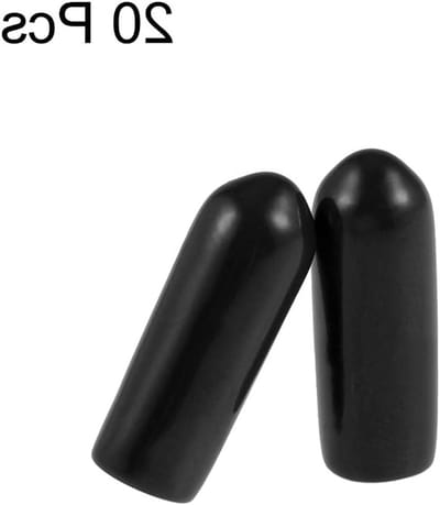 20 Stuks Rubber Eindkap 3.5mm ID - Zwarte Flexibele Ronde Vinyl Schroefkappen en Draadbeschermers voor Bouten, Schroeven, Buizen, Kabels en Draden - Zachte Rubber Beschermhoezen voor Meerdere Toepassingen