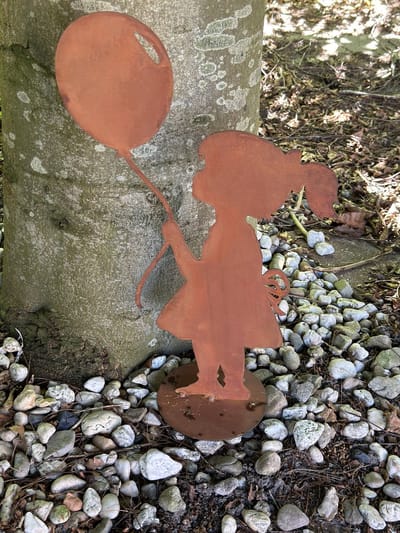 Meisje met ballon - Tuin - Graf - Decoratie - Edelroest - Troost - Cadeau - Herinnering AF-415T