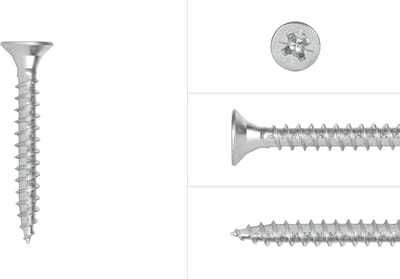 Wovar Spaanplaatschroeven Verzinkt 4,5 x 40 mm Pozidrive Voldraad | Doos 200 Stuks