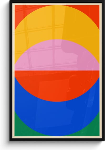 Poster in lijst - Fotolijst 80x120 cm - Posters - Bauhaus - Modern - Abstract - Retro - Kunst - Posterlijst zwart - Decoratie - Wanddecoratie woonkamer - Muurdecoratie slaapkamer