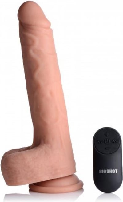Vibrerende & Stotende Realistische XL Dildo Met Balzak - 17.8 cm