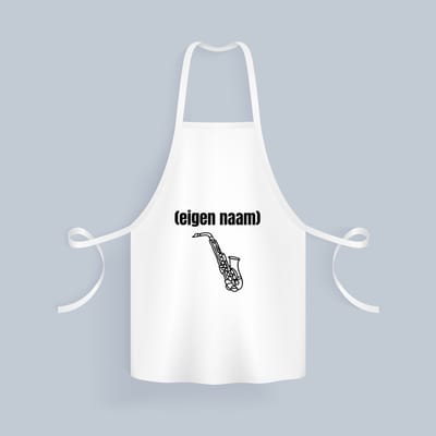 Akyol - saxofoon met eigen naam Keukenschort - Saxofoon - muziek liefhebbers - iemand die houdt van saxofoons - verjaardag - cadeau - kado - 82 bij 71 cm