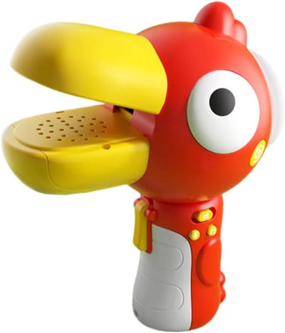 Stemwisselaar Speelgoed - Grapgadget Megafoon - Kinderfeestjes Stimuleren - Cartoon Vogel Design - 16 x 19 cm - Rood
