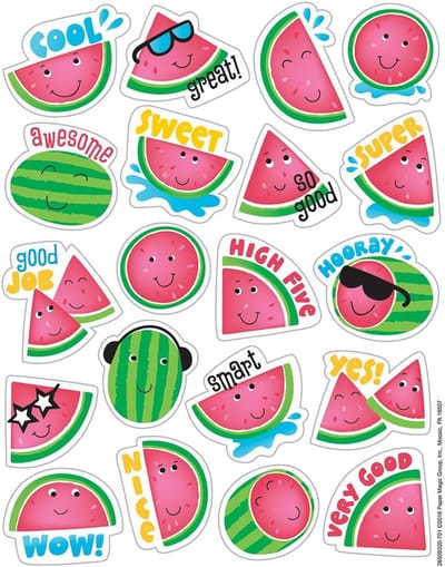 Geurige Watermeloen Stickers - kleurrijke geurstickers voor beloningen
