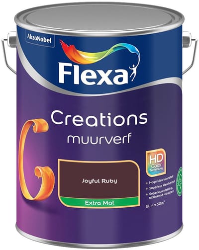 Flexa - Creations Muurverf Extra Mat - Joyful Ruby - Mengverf - 5 L